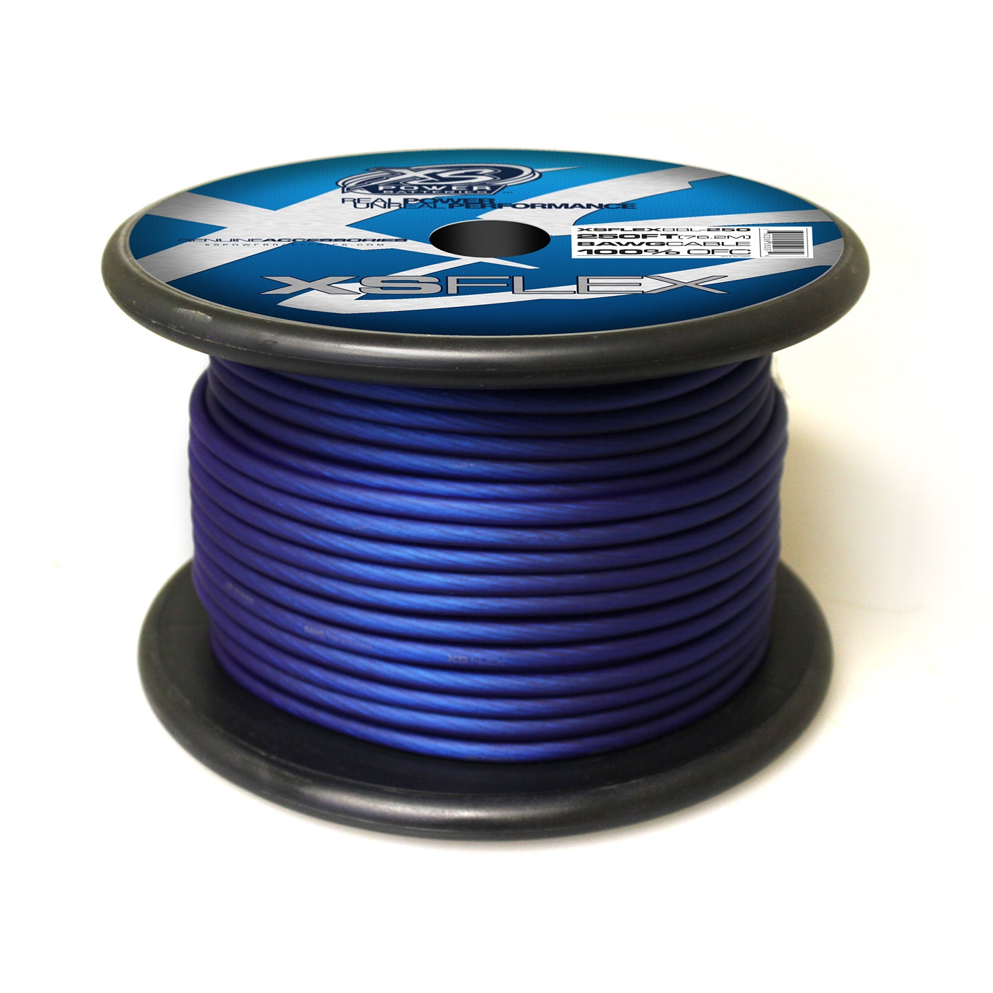 1 Foot Length - 1/0 AWG (0 Gauge) Blue Flat Stranded Copper Power/Ground Wire - Marine & Car Audio